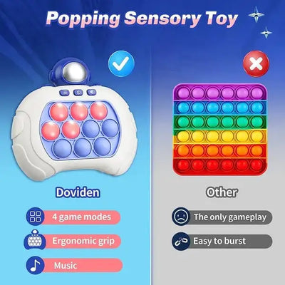 Pop Light Fidget Game Quick Push Bubble Game Handle Toys Boys & Girls Anti-Stress Toys with LED Game Machine Relieve Stress Toys