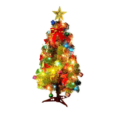 30/45/60CM Tabletop Artificial Christmas Tree with LED Lights Navidad Xmas Trees with Ornaments Gifts Festival Supplies for Home