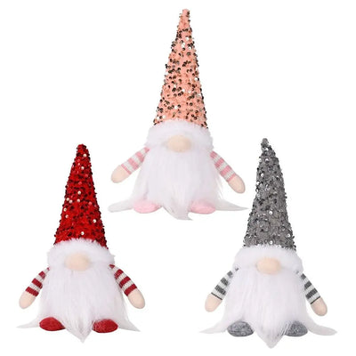 Hanging Decorations Christmas Rudolph Doll LED Lights Handmade Christmas Gnome Gnome Plush Doll Sequins Xmas Tomte Santa Elf