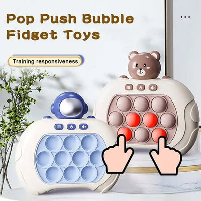 Pop Light Fidget Game Quick Push Bubble Game Handle Toys Boys & Girls Anti-Stress Toys with LED Game Machine Relieve Stress Toys