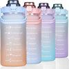 Sports Water Bottle for Running Drinking Bottle 2L Motivational with Time Marker Stickers Portable Reusable Plastic Cups