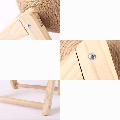 Cat Scratching Ball Wood Stand Pet Furniture