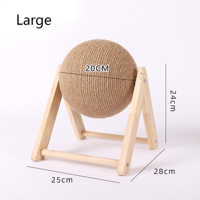 Cat Scratching Ball Wood Stand Pet Furniture